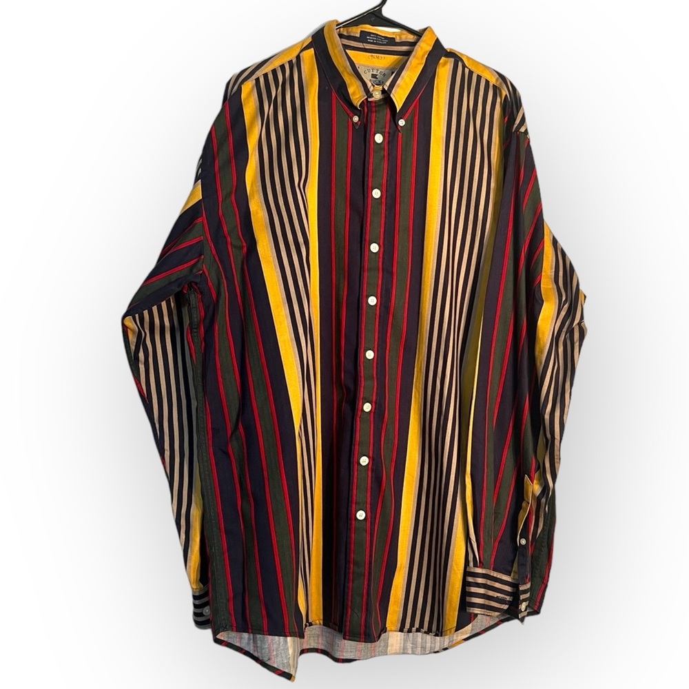 Cutter‎ & Buck Vintage Button Long Sleeve Shirt Men XLT Stripe 90s Rare VTG